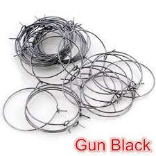 50Pcs 20-40Mm KC Gold Silver Color Hoops Earrings Big Circle Ear Hoops Earrings