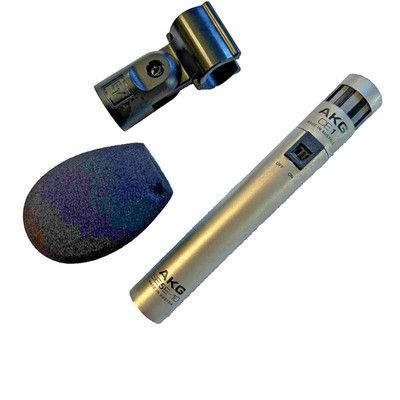 AKG SE5E-10 CE1 Vintage Cardioid Condenser Microphone Windscreen and Clip WORKS