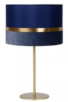 Tischlampe Schlafzimmer Stoff Metall Blau Gold 50 Cm E14 Nachttisch Leuchte