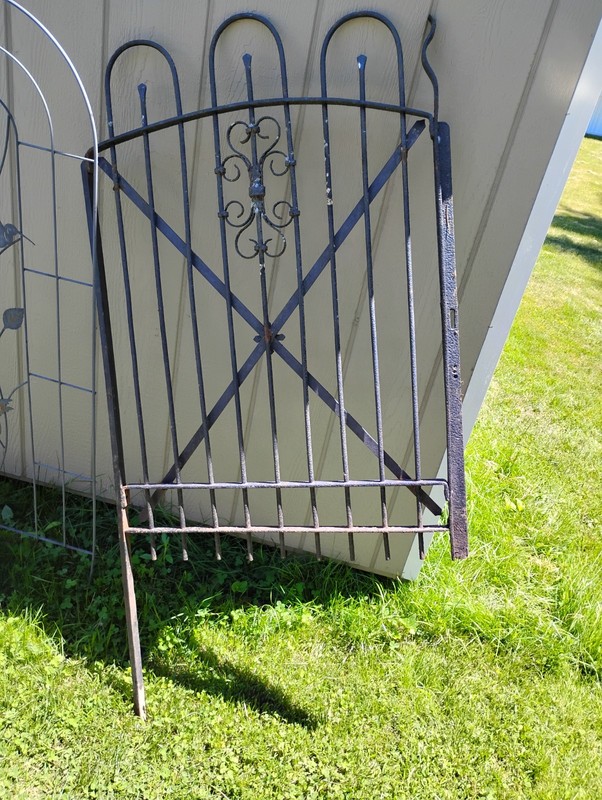 Antique Wrought Iron Victorian Half a Garden Gate 40"H x 30"W