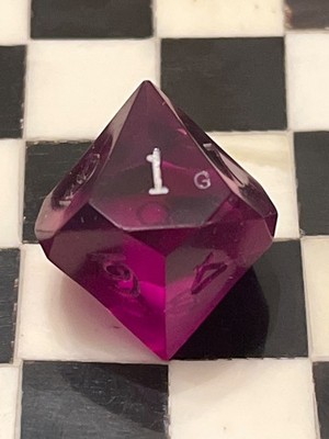 Vintage Gamescience d10 purple gem rpg ad&d dice 121524@