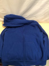 Abercrombie Kids 15/16 Blue Sherpa Fleece Hoodie Zip Up Jacket KD