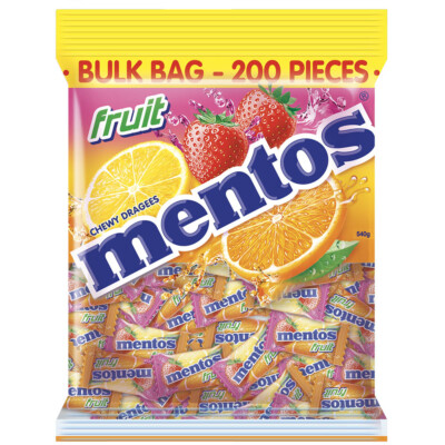 Mentos Fruit Candy Pillow pack Fruit Freshness and Enjoyable Chew Bulk Pack 540g