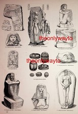 Egyptian Alto-rilievo, Scarabæi, 9 Images, Book Illustration (Print), 1850