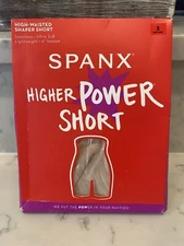 Spanx Higher Power Shorts High-Rise Waist Shape Women's SMALL SOFT NUDE 2745