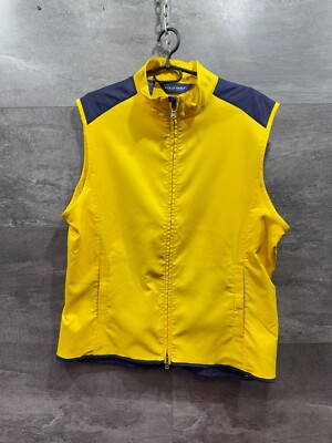 Polo Ralph Lauren Golf Men Vest Yellow Lightweight Zip Jacket Size
