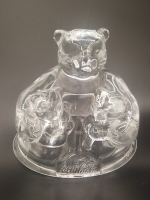 1997 Coca-Cola Polar Bear with Cubs Lead Cristal Figurine Collectible