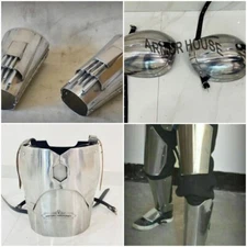 Medieval Mandalorian Inspired Leg Armor, Jacket Breastplate, Shoulder, Bracers