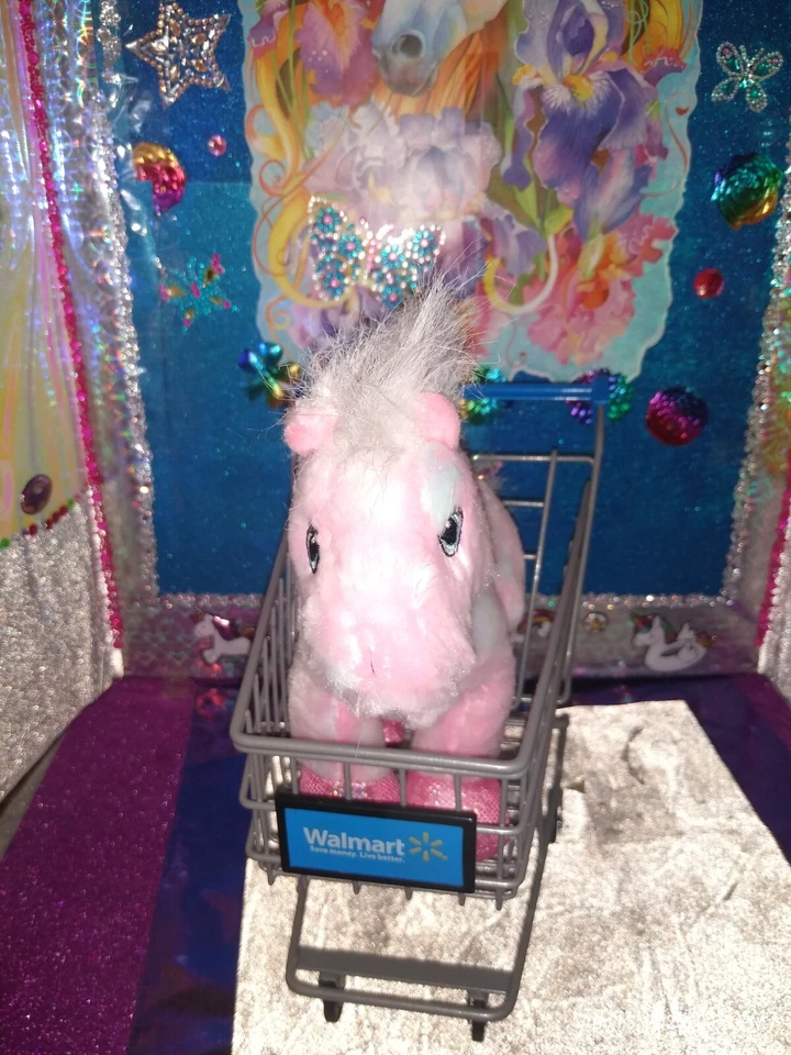 🦄Ganz Webkinz "Pink Pony* Fluffy White Mane Tail Sparkly Pink Feet HM117 Plush! - Image 4 of 4