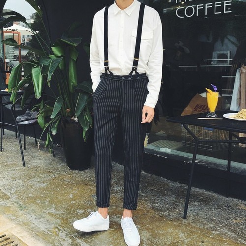 Men's Preppy Casual Striped Skinny 