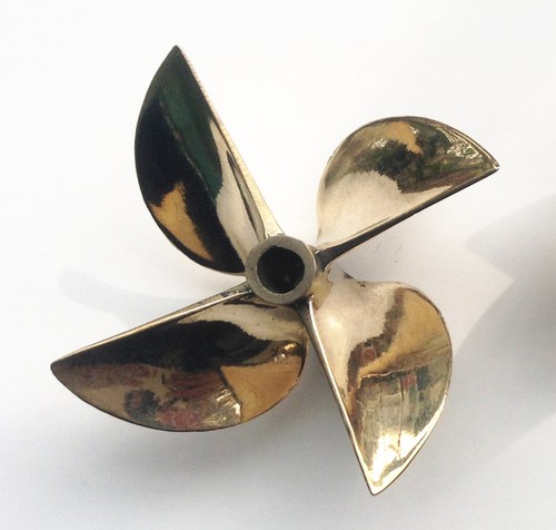 1 pair propeller 26cc brass prop 6717 1/4" shaft 4 blade 67mm For OD RC boat 836 - Picture 7 of 9
