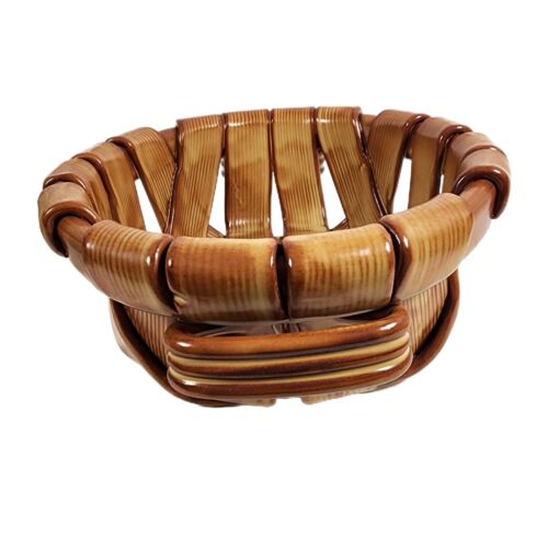 Italy Woven Rustic Pottery Ceramic Hand Painted Bread Fruit Bowl CARDINAL, INC - Picture 3 of 11