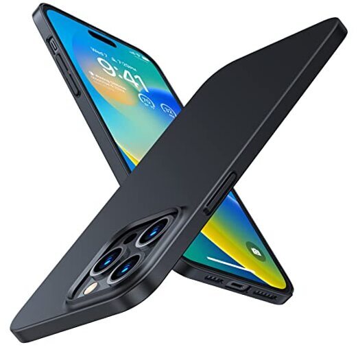 TORRAS OriginFit Case for Case Slim Fit, Super Thin iPhone 14 Pro 1-Matte Black