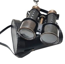 Nautical Brass Binocular Marine Antique Monocular With Leather Box Gift Item