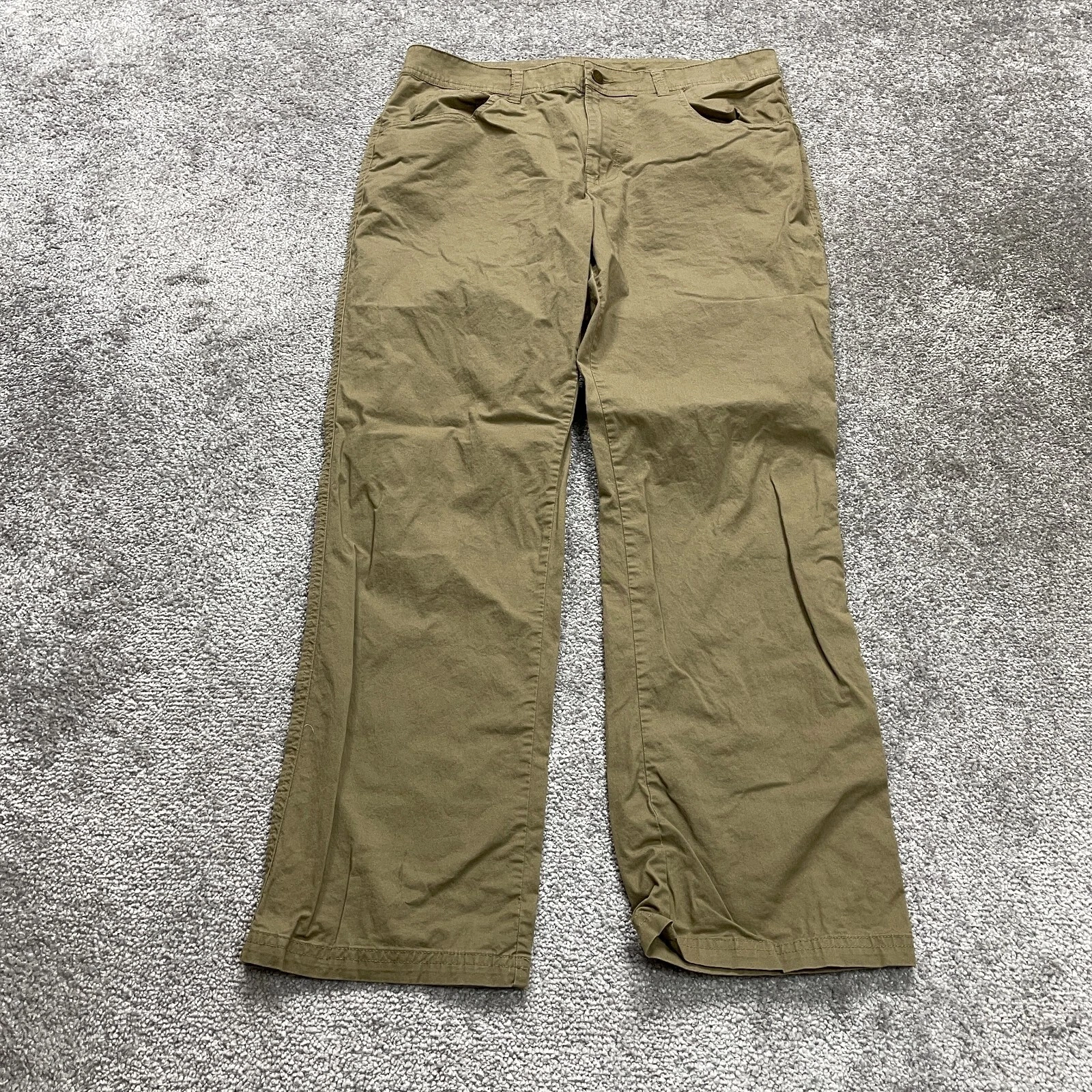 Columbia Chino Pants Mens 32 Brown Regular Fit Straight Leg Cotton Casual 34x29