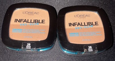   Lot of 2 - L'Oreal Infallible Pro-Glow Long Wear Glow Powder   28 Cocoa   NEW