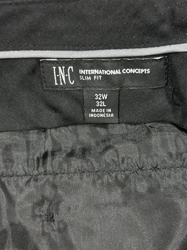 NWT INC International Concept Black Dress Pants Slim Fit Flat Men's 32W x 32L - Picture 6 of 13