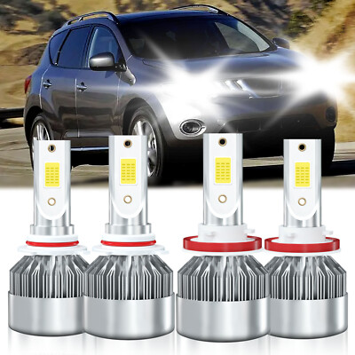 For Nissan Murano 2009-2014 Front LED Headlight Bulb High Low Beam Combo 10000lm