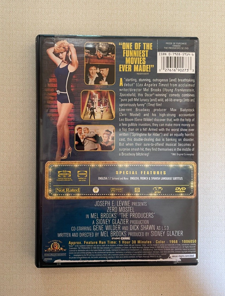 The Producers DVD Original 1968 Comedy Mel Brooks Gene