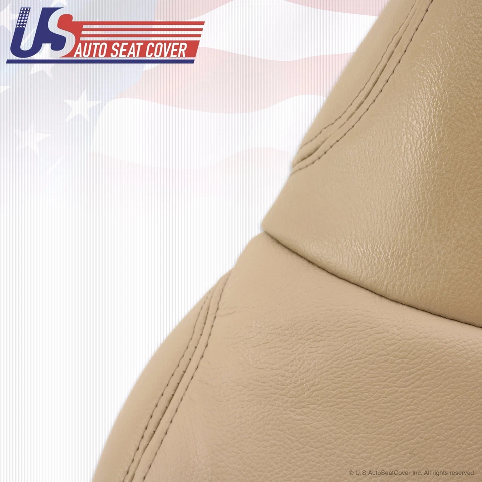 Кожаный чехол на сиденье верх-низ для водителя и пассажира 2000 Ford F350 Lariat желтовато-коричневый - Изображение 3 из 4