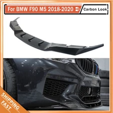 Front Bumper Lip Spoiler Splitter Carbon Style For BMW F90 M5 Sedan 2018-2020
