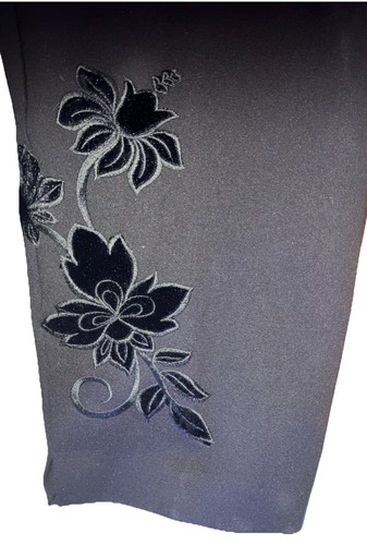 John Mark Pants XL Black NEW Embroidered Floral Pant Legs $109 Retail - Picture 7 of 7