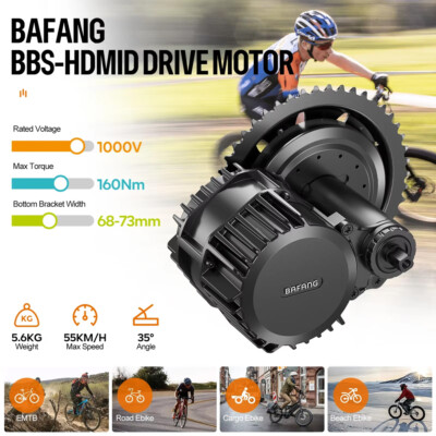 52V 48V 1000W BAFANG Mid Drive Motor Kit BBSHD Ebike Conversion