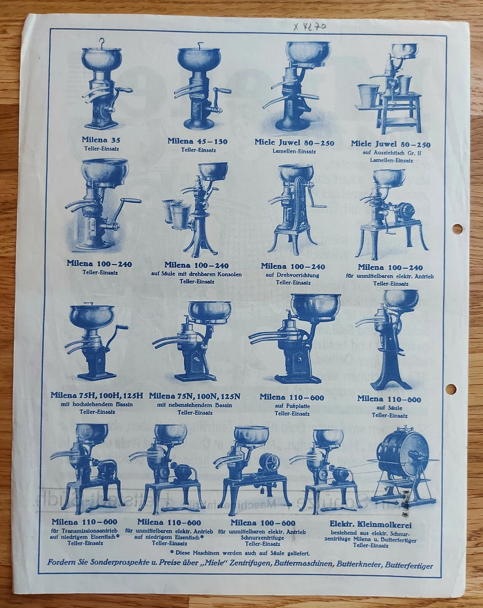 Werbeblatt Miele Mod. 1932 Zentrifuge Milena DRP DRGM Schütze  