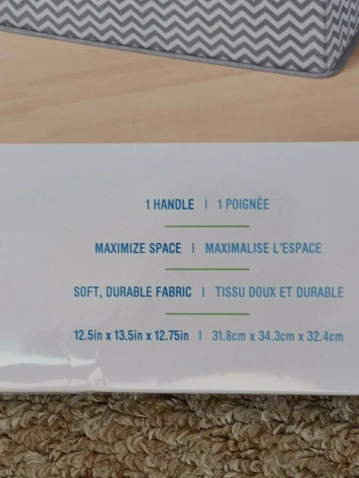 InterDesign Chevron Fabric Closet Organizer Storage Cube Holiday Home Décor - Image 3 of 3