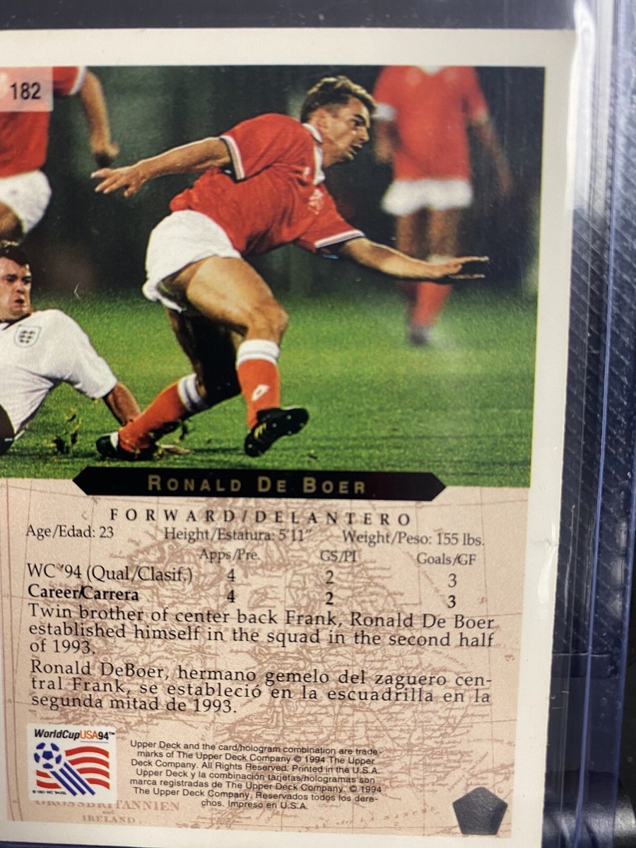 1994 Upper Deck World Cup #182 Ronald De Boer Card | eBay