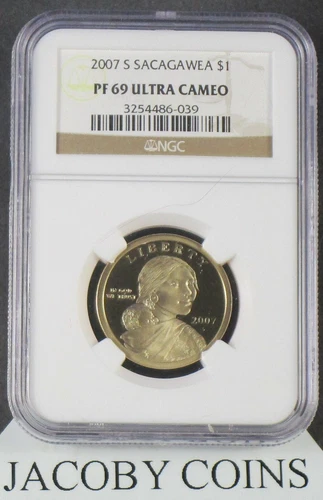 2007 S Sacagawea $1 Brown Label NGC PF69 Ultra Cameo