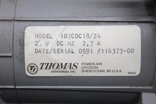 107CDC18-24 Thomas Air Compressor Assembly (Volts: 24) - Picture 7 of 8