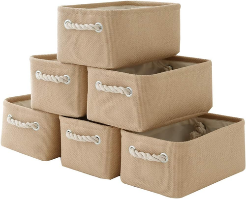 Cesta de almacenamiento para organizar - Paquete pequeño de 6 11,8 x 7,8 x 5,2 pulgadas tela almacenamiento Cu