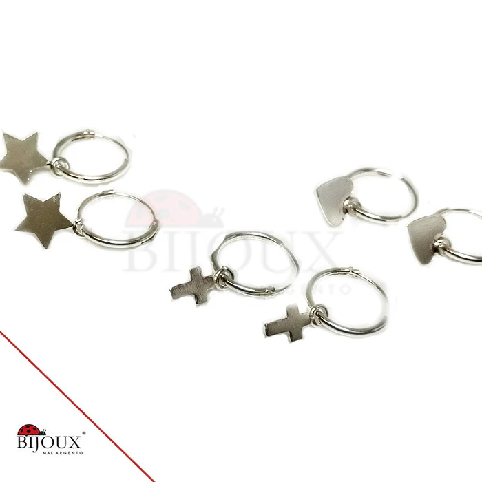 Orecchini Sterling Argento A Cerchio A Forma Di Cuore Per Donne - Foto 2