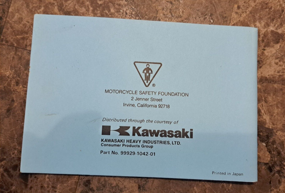 NEW KAWASAKI RIDING TIPS & PRACTICE MOTORCYCLE USER GUIDE 99929