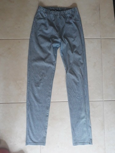 lotto 1018b pantalone pantaloni leggings Fuson Calzedonia a righe celesti  tg.M/ | eBay