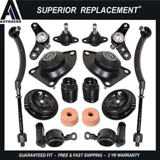 Front Strut Mounts, Lower Arm Bushings, Ball Joints & Tie Rod Set 10pcs for Mini