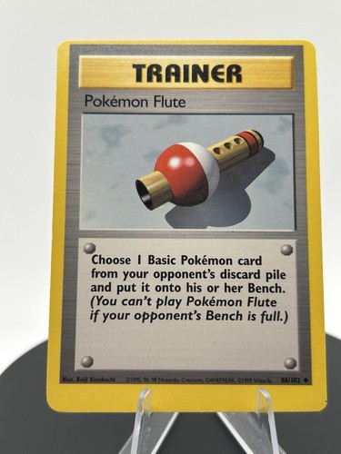 POKEMON FLUTE - 86/102 - Base Set - Pokemon Card - Error Misprint/Mis-Cut Rare - Picture 6 of 23