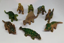U.K.R.D 1993 Vintage Dinosaur Figure Lot Of 9 Kids Toys