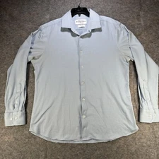 Mizzen Main Spinnaker Shirt Mens XL Tall Trim Fit Micro Check Blue Buttercloth