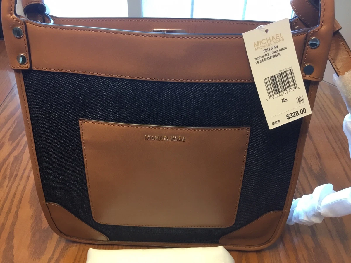 Women’s “Michael Kors” Sullivan Messenger Bag, Dark Denim. One Size.