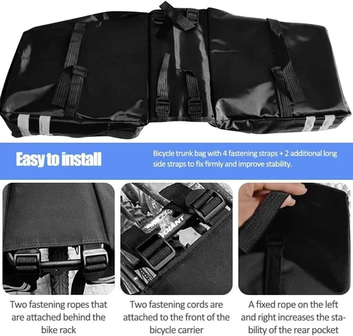 Doppel Fahrradtasche Satteltasche Gepäckträger wetterfest Transporttasche MTB DE - Bild 9 von 15