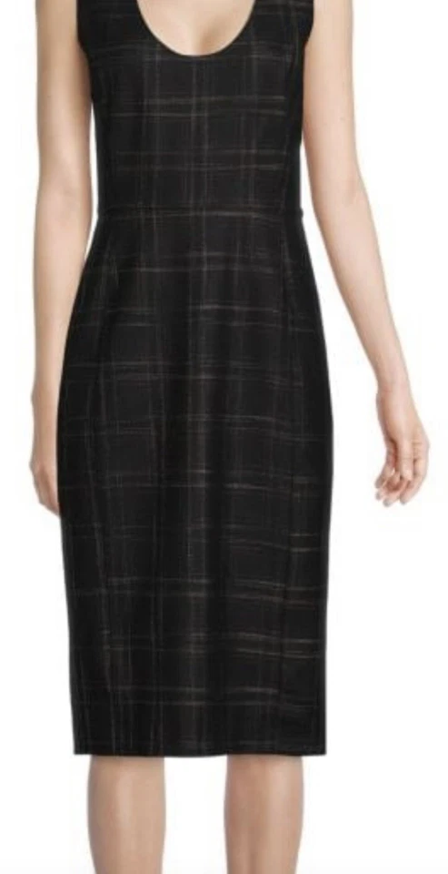 Vestido Vaina Rebecca Taylor Mezcla Lana Cuadros Midi Nuevo Talla 12 Foto 2 de 4