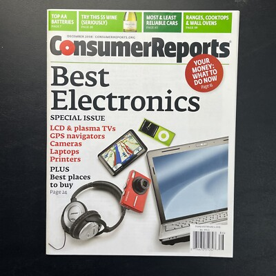#ad Consumer Reports Magazine Catalog Dec 2008 Best Electronics Special Issue $3.58