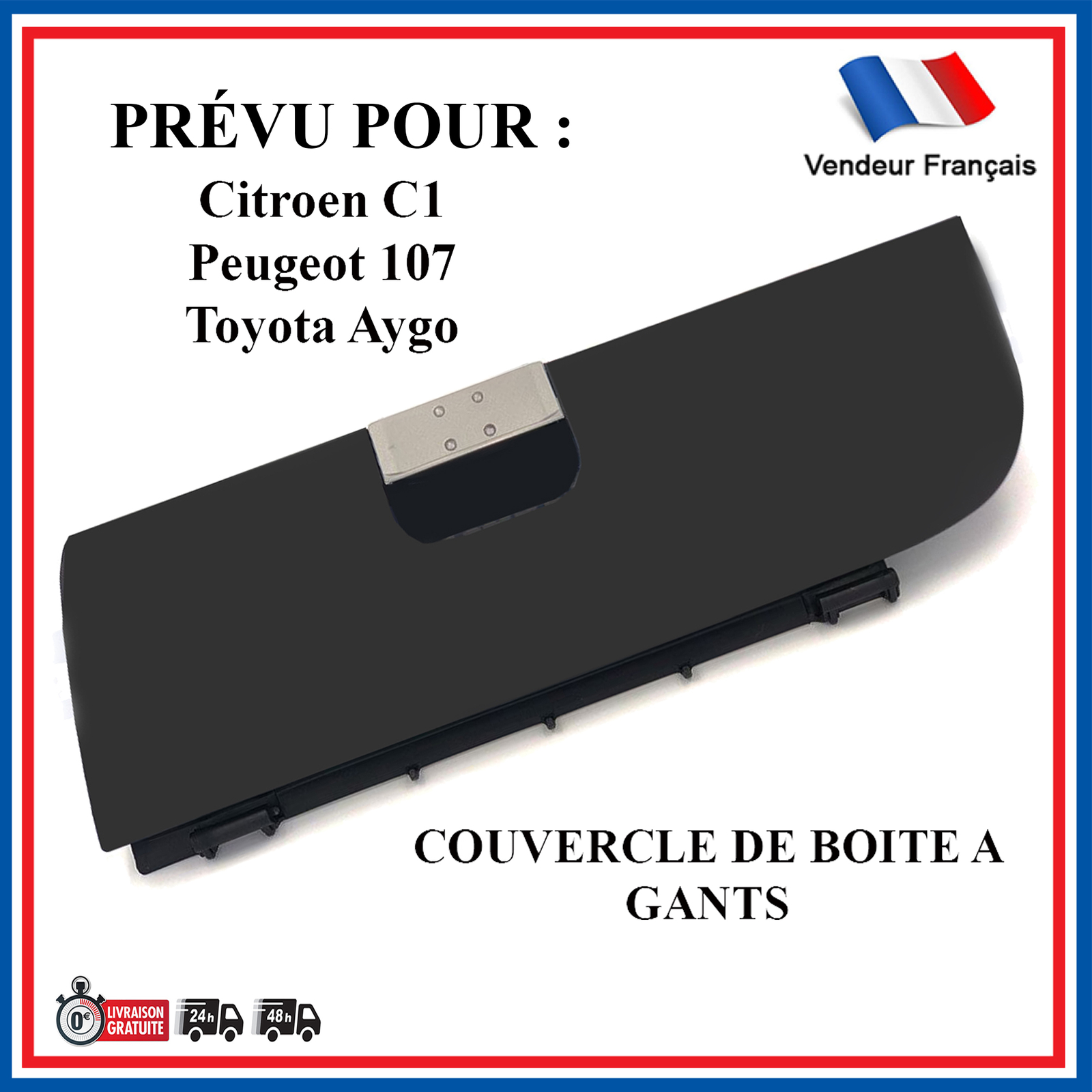 Poignée de boite à gants noire idéale pour rénover votre Citroën C1