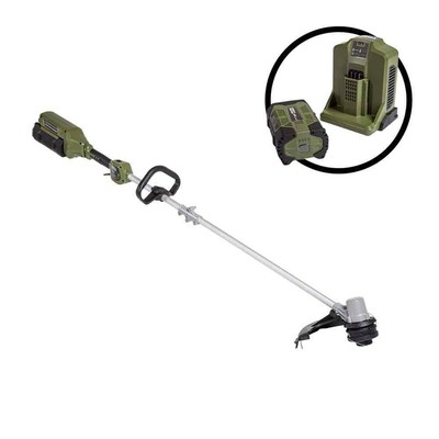 62V Cordless Battery 16  String Trimmer Cut Swath Brushless Motor w/quick reloa