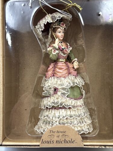 Kurt Adler Louis Nichole Victorian Christmas Ornament Lady With Parasol NEW Box - Picture 3 of 5