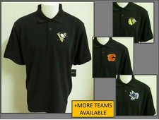 New S-5XL Black Solid NHL Men's Cotton 77U Polo Shirt