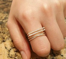 CZ Layered Band Rings line ring bar criss cross ring stacked band delicate ring