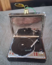 NEW w/Tag   Cody Foster Record Player Glass Ornament - #GO-8733